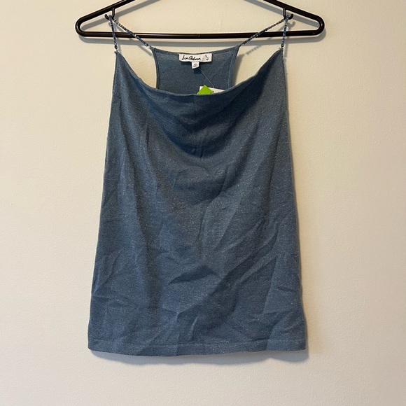 NWT Vintage Blue Gem Stone Straps Fairy Sparkle Knit Cowl Neck Tank Sam Edelma - Picture 2 of 10